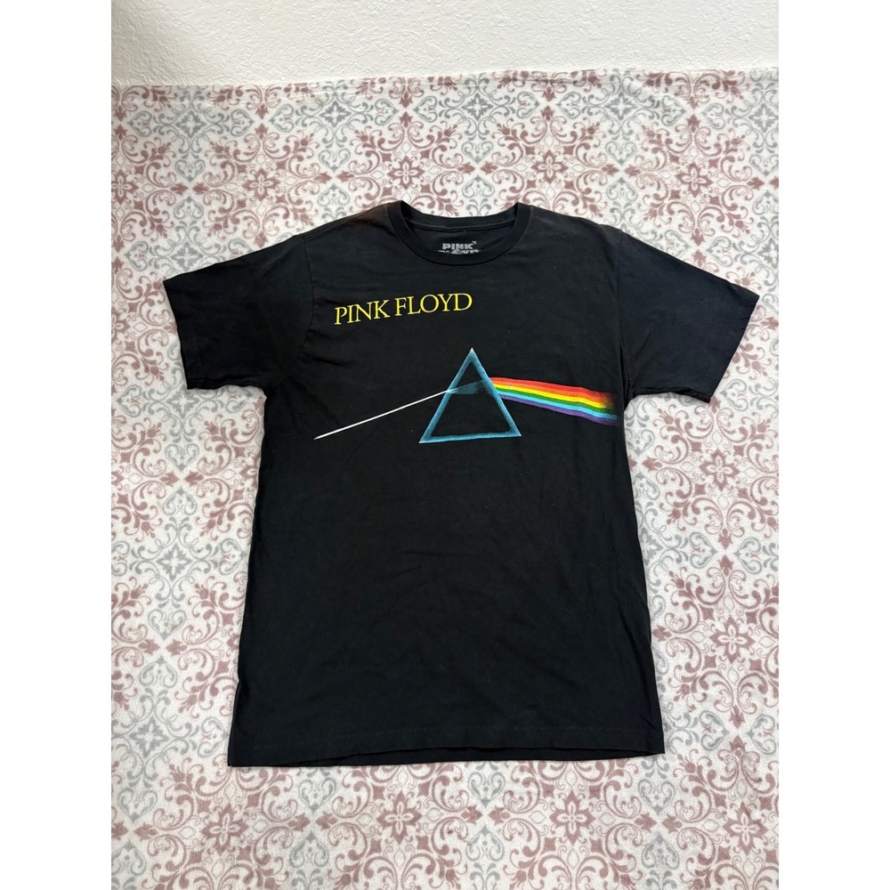 Pink Floyd Dark Side of the Moon Graphic T-Shirt Black Large Double Sided Rock
